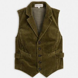 Alex Mill Boyish Vest in Rugged Corduroy Dark Olive